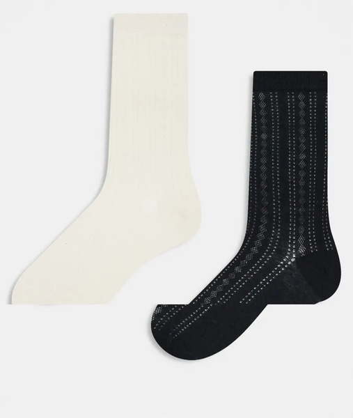  Jjxx 2 Pack Pointelle Socks In Multi 