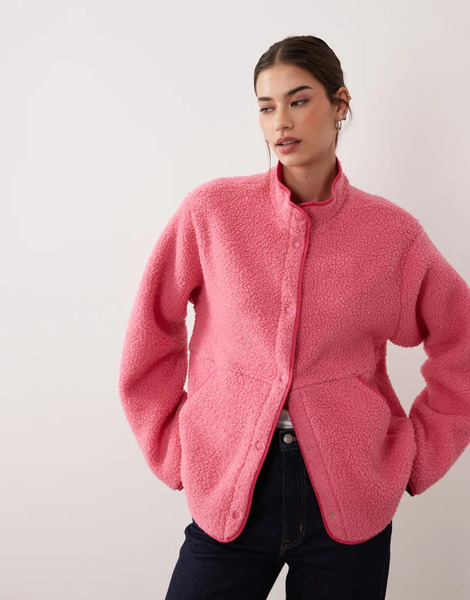  Jjxx Teddy Jacket In Pink 