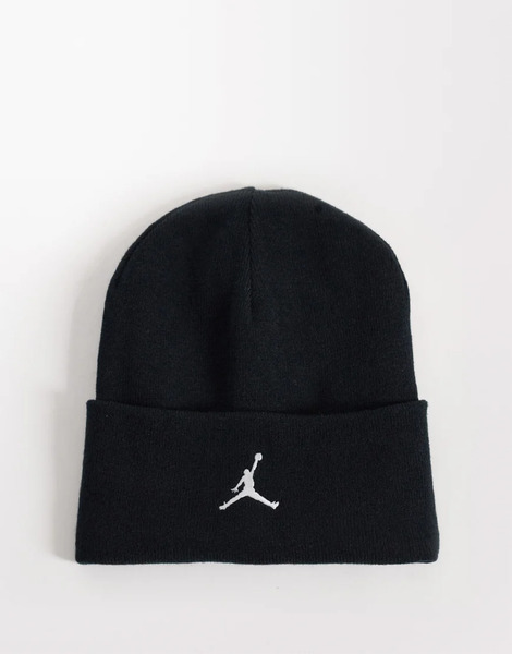  Jordan Essentials Satin Lined Beanie In Black 