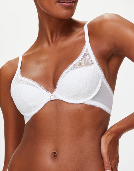  Kbx Alice Padded Plunge Bra In White 