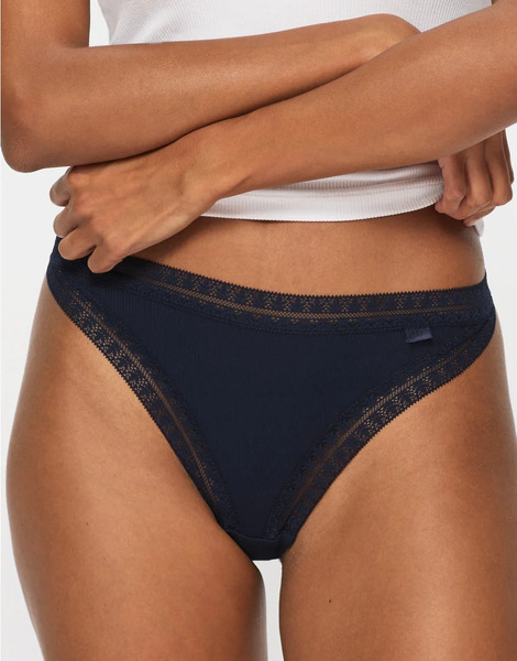  Kbx 3 Pack Cotton Thong In Navy 