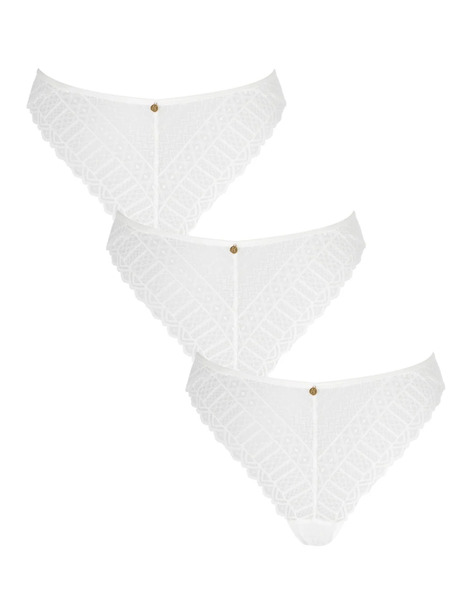  Kbx 3 Pack Lace High Leg Brief In White 