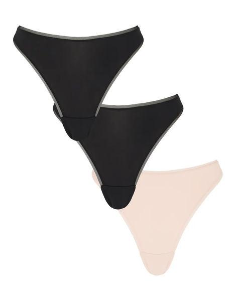  Kbx 3 Pack Micro High Leg Brief In Black 