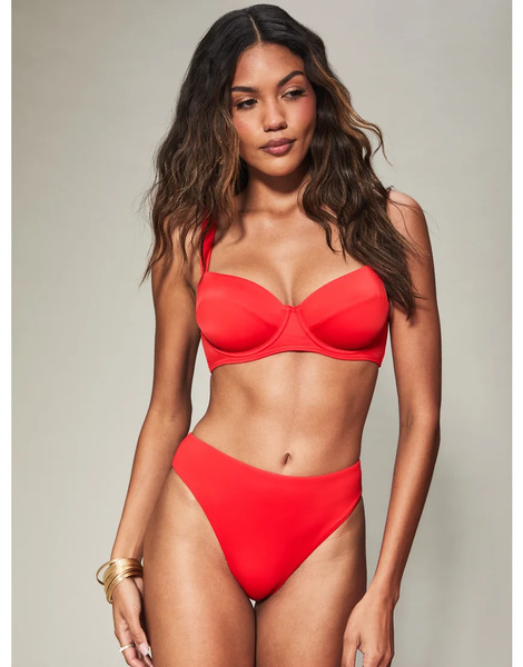  Kbx Swim Solid Essential Wired Bikini Top In Red 
