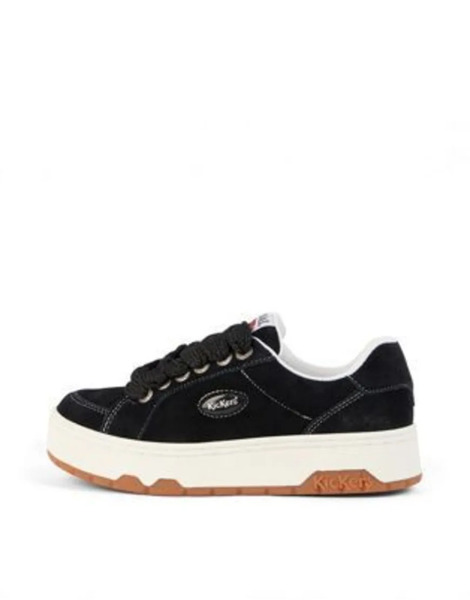  Kickers 70 Lo Suede Trainer In Black 
