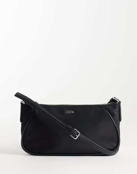  Lacoste Adjustable Shoulder Bag In Black 