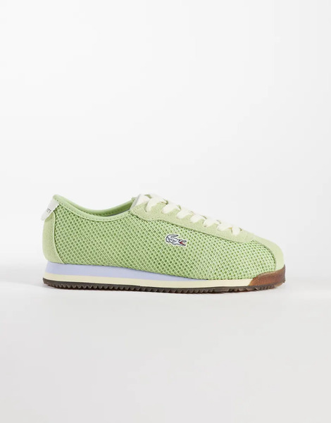  Lacoste Club Low Logo Trainers In Light Green 