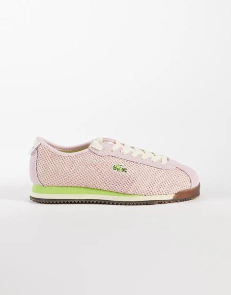  Lacoste Club Low Logo Trainers In Light Pink 