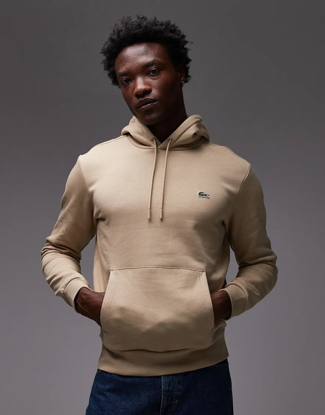  Lacoste Hoodie In Beige Neutral 