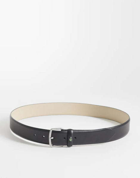  Lacoste Leather Belt In Black 