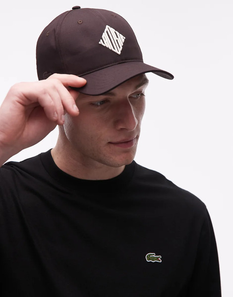 Lacoste Logo Cap In Brown 