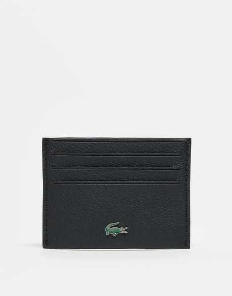  Lacoste Logo Wallet With Coin Pocket In Black 