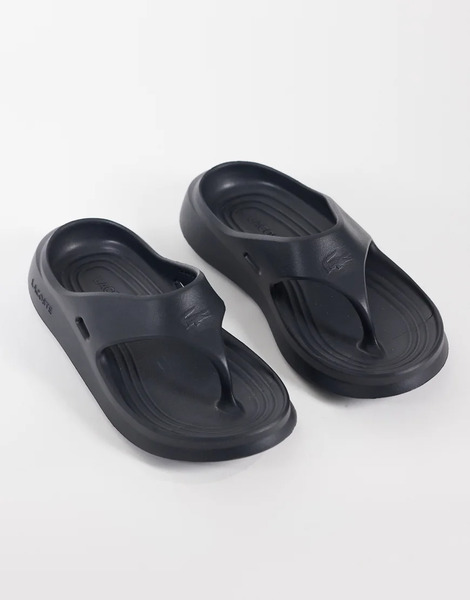  Lacoste Meduz Flip Flops In Dark Grey Black 