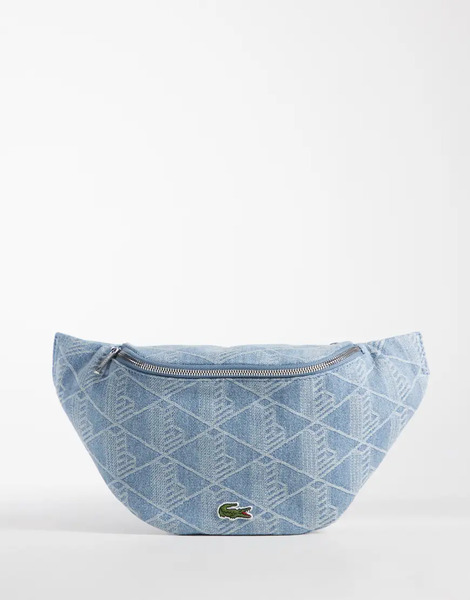  Lacoste Monogram Waist Bag In Blue 