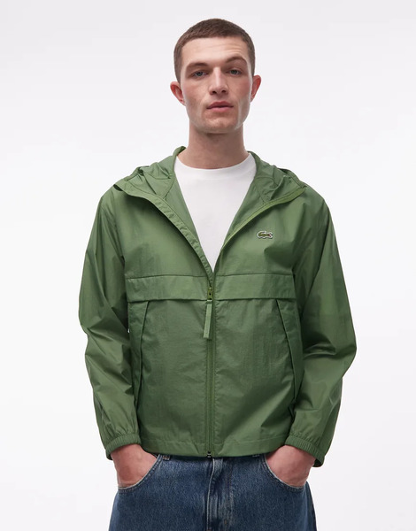  Lacoste Pack Away Showerproof Jacket In Green 