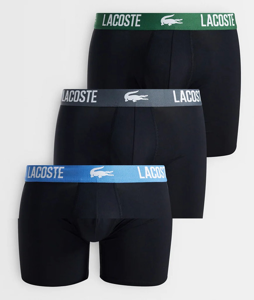  Lacoste 3 Pack Boxer Briefs In Black 