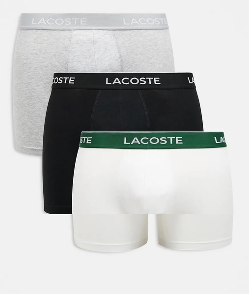  Lacoste 3 Pack Boxers In Black 