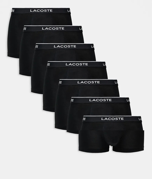  Lacoste 7 Pack Trunks In Black 
