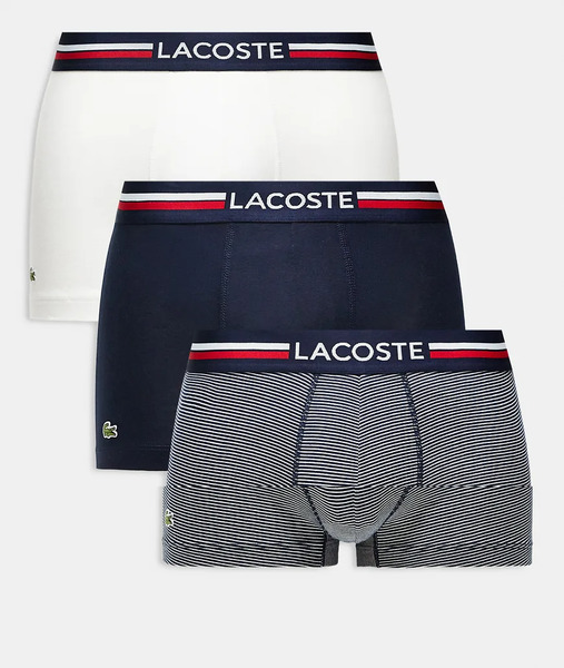  Lacoste 3 Pack Trunks In Multi 