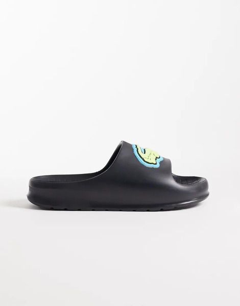  Lacoste Serve 2.0 Logo Sliders In Black 