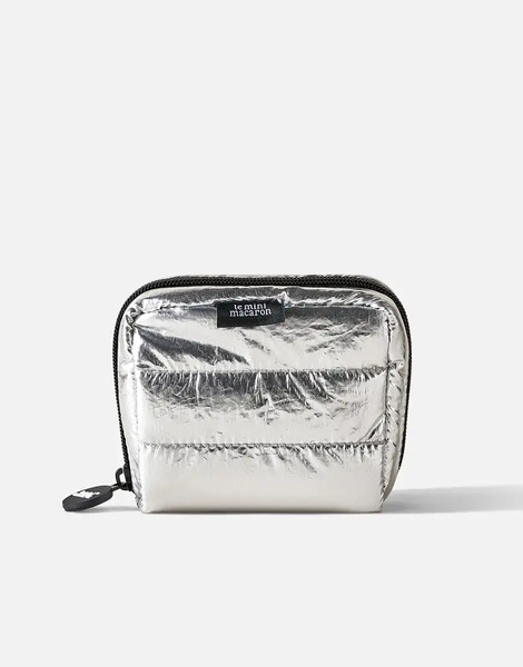  Le Mini Macaron Disco Pouch Silver 