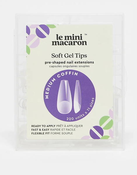  Le Mini Macaron Gel Nail Tip Medium Coffin No Colour 