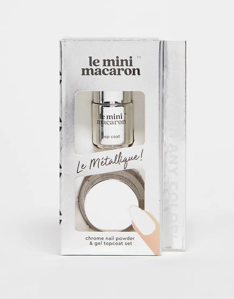  Le Mini Macaron Le Metallique Chrome Powder Set Silver 