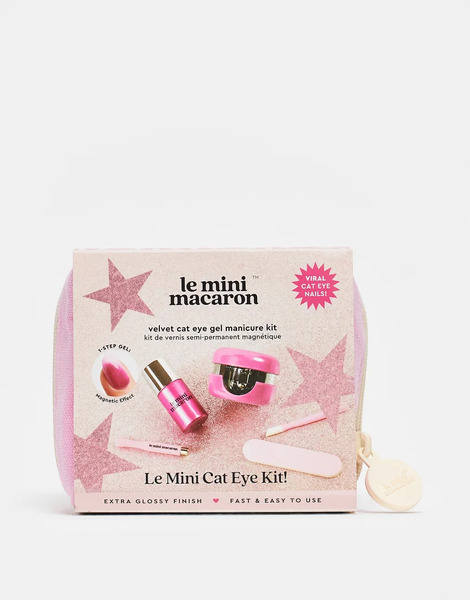  Le Mini Macaron Velvet Cat Eye Gel Manicure Kit Pink 