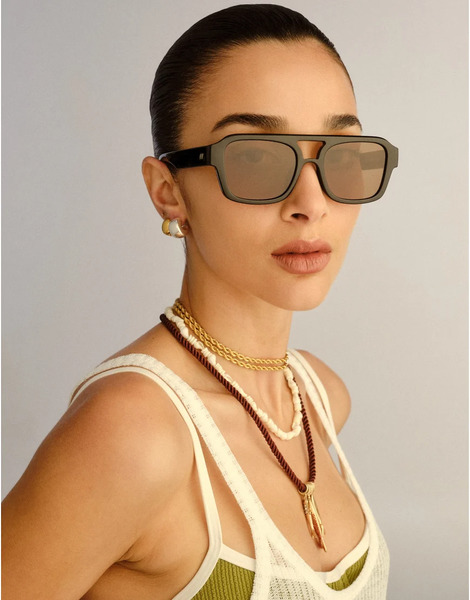  Le Specs Subzero Aviator Sunglasses In Black Brown 