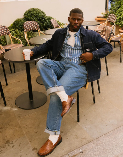  Lee Boxy Zip Up Denim Jacket In Indigo Blue 