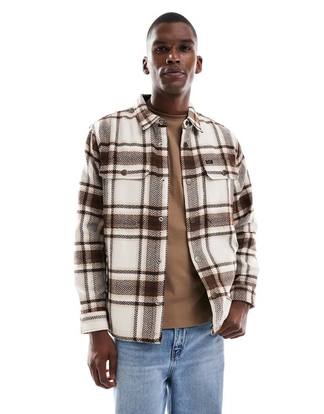  Lee Relaxed Fit Overshirt In Cream Check Multi 