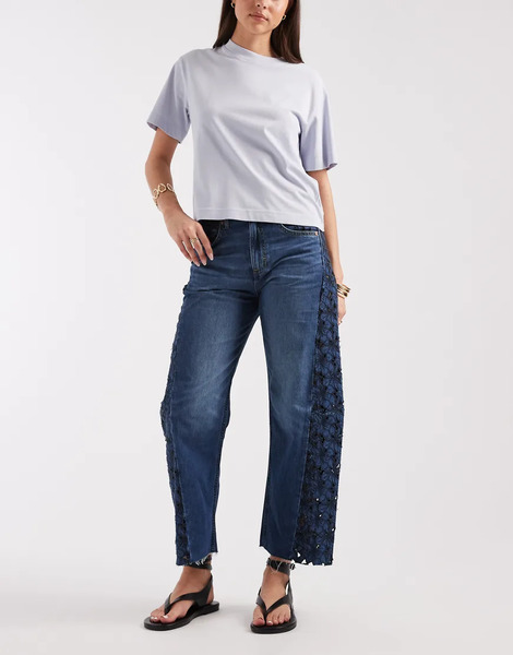  Lee Rider Barrel Jeans In Blue 