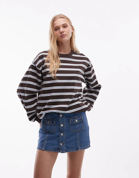  Levi's Button Front Denim Skort In Mid Blue 