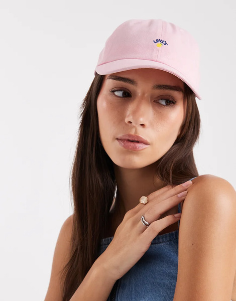  Levi's Canvas Mini Logo Cap In Pink 