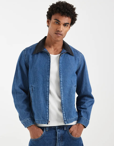 Levi's Castro Worker Denim Jacket In Blue Check 