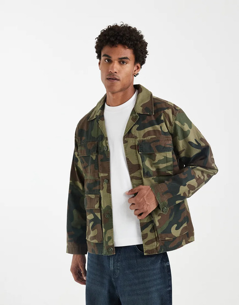  Levi's Frisco Utility Jacket In Camo Print Green 