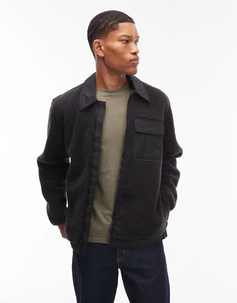  Levi's Joonie Sherpa Jacket In Charcoal Grey 