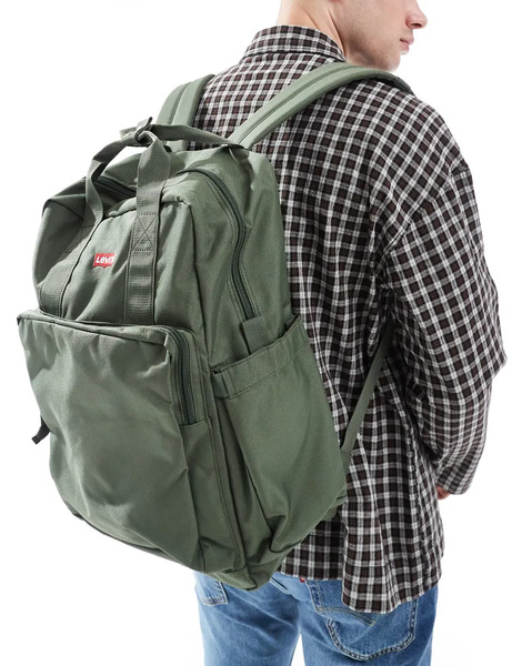  Levi's L Pack Batwing Logo Large Backpack In Dark Green 