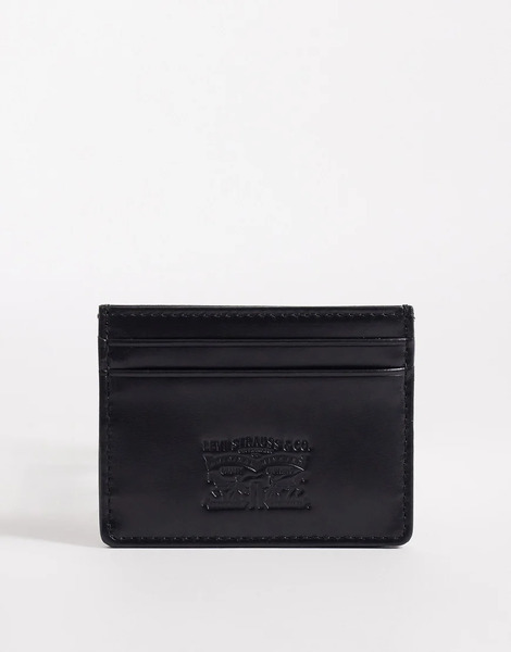  Levi's Leather Card Holder In Black 