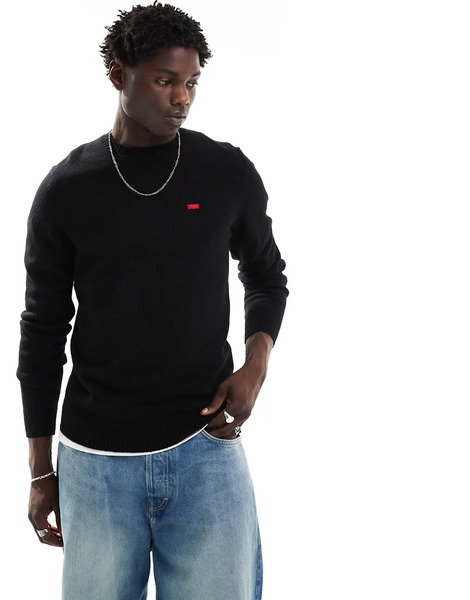  Levi's Original Batwing Logo Knit Jumper In Black 