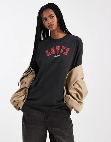  Levi's Oversized Graphic Tee In Black 