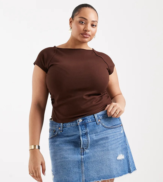  Levi's Plus Icon Skirt In Mid Wash Blue 