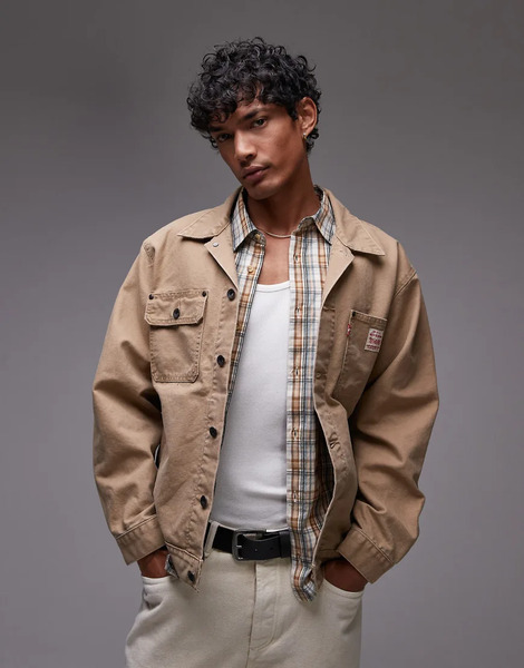  Levi's Workwear Capsule Sunrise Trucker Jacket In Beige Neutral 