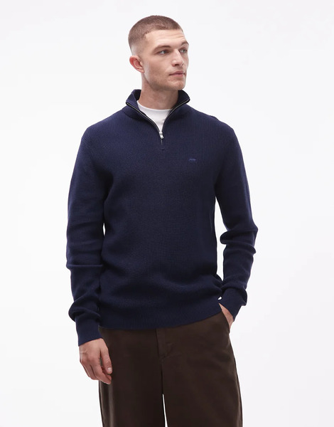  Levi's 1/4 Zip Knitted Jumper In Navy 