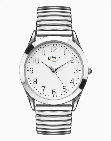  Limit Easy Reader 35mm Mens Round Silver Analogue Watch In Silver   Silver 
