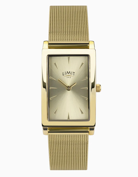  Limit Limit 23mm Rectangular Gold Watch In Champagne 