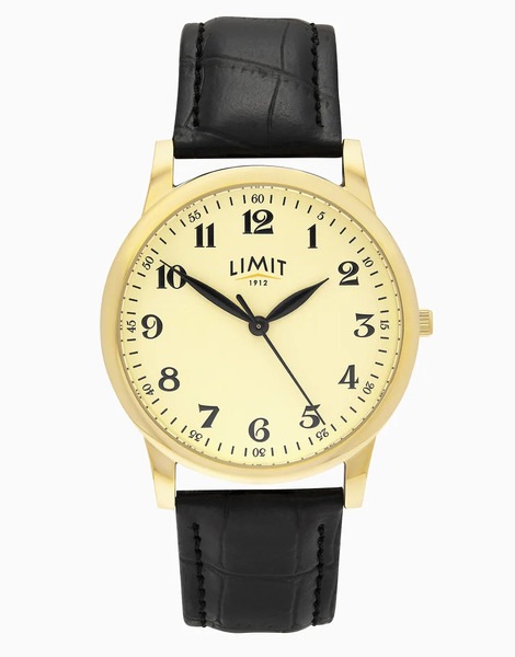  Limit Limit 38mm Round Gold Watch In Black 