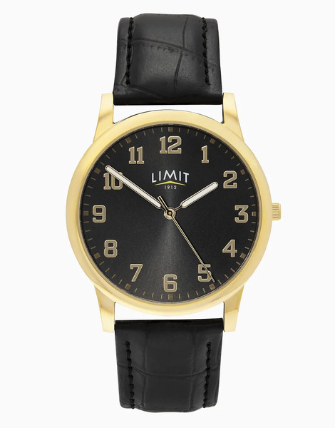  Limit 38mm Round Gold Watch In Black 
