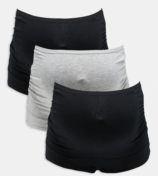  Lindex Mom Maternity 3 Pack Brazilian Brief In Black/grey Multi 