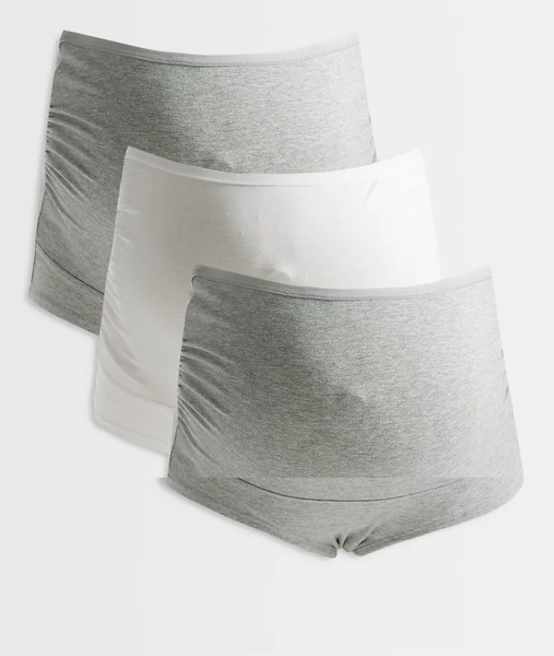  Lindex Mom 3 Pack Maternity Briefs In Grey And White Multi 